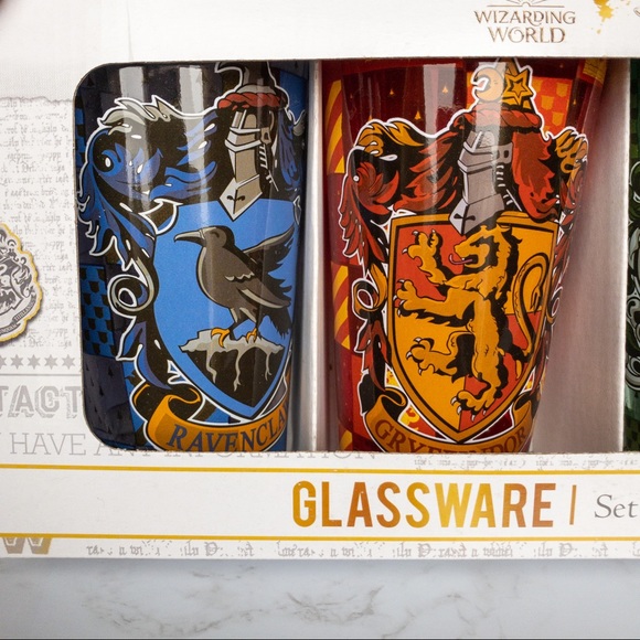 Harry Potter Houses 4 Piece Decorated Glasses - Picture 2 of 5